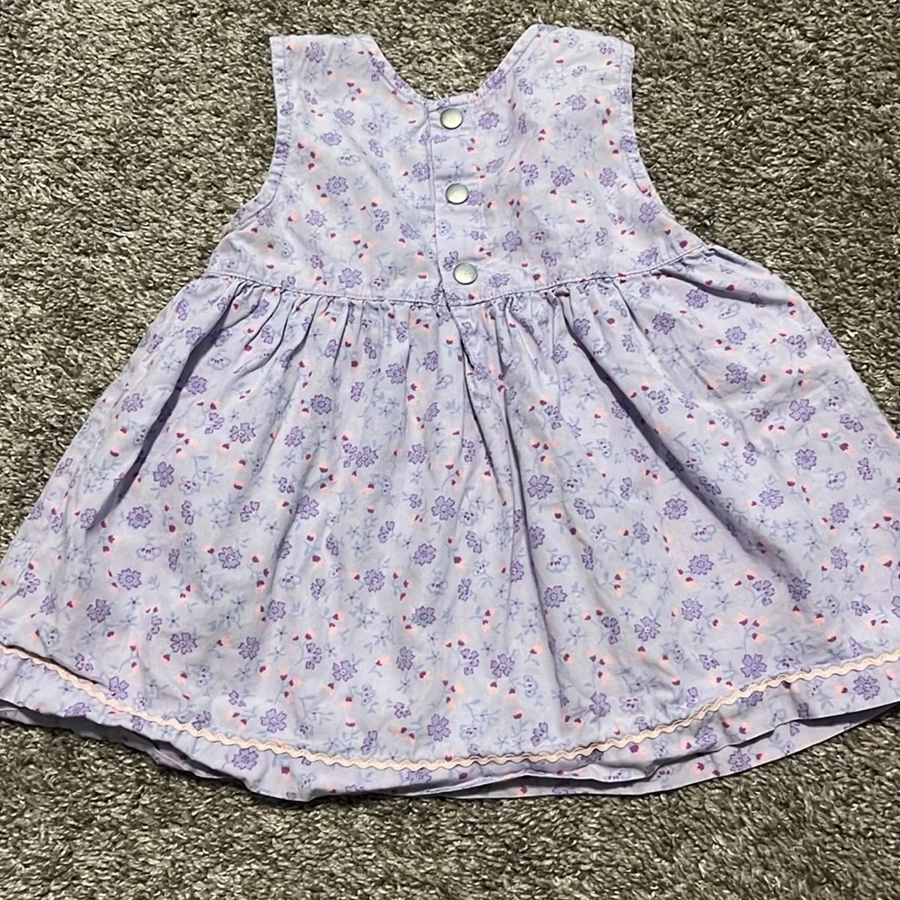 Vintage Gymboree Pink and White Floral Sleeveless Dress 6-12M‎